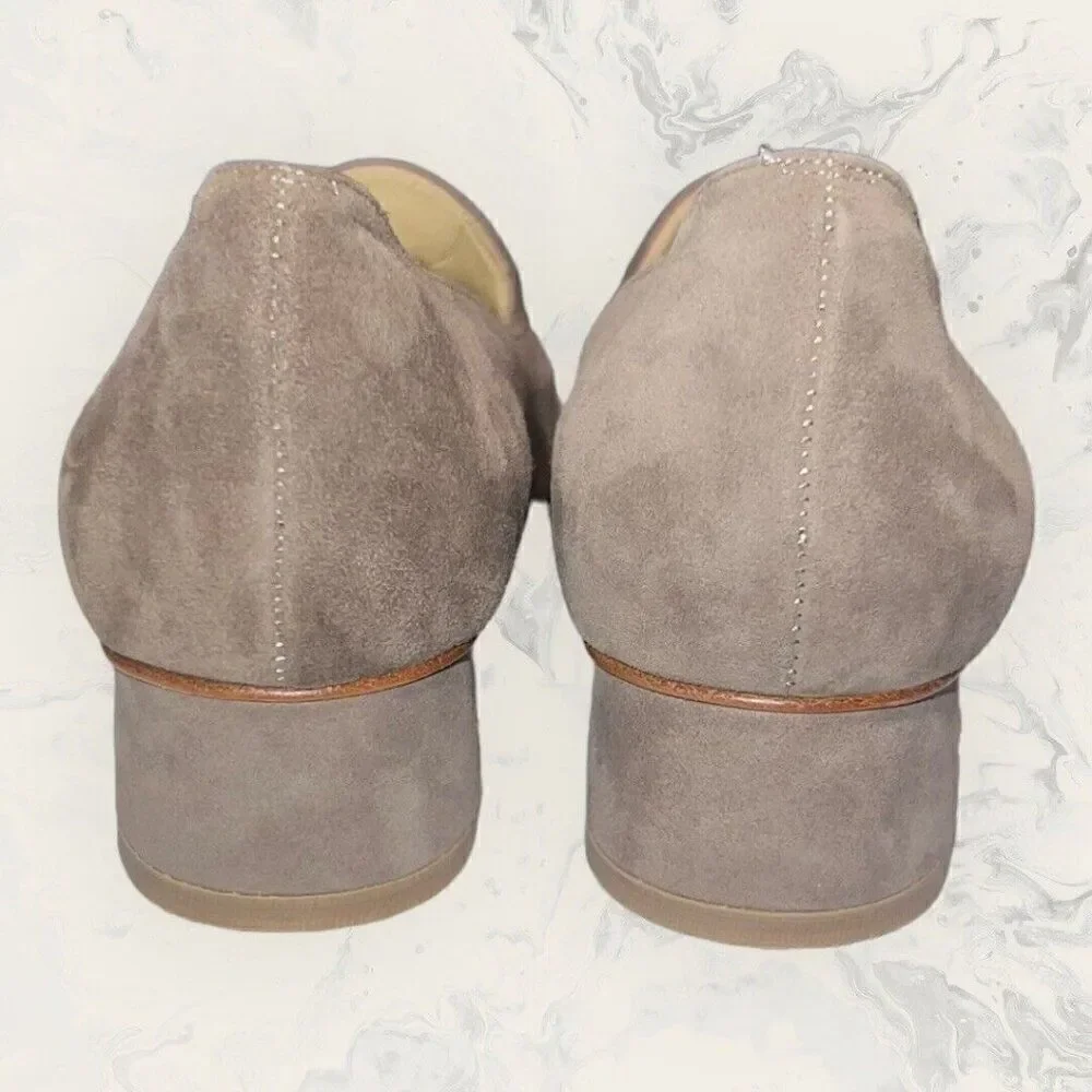 Sarah Flint Rose Taupe Suede Pump Heeled Designer Shoes Women’s Size 5.5